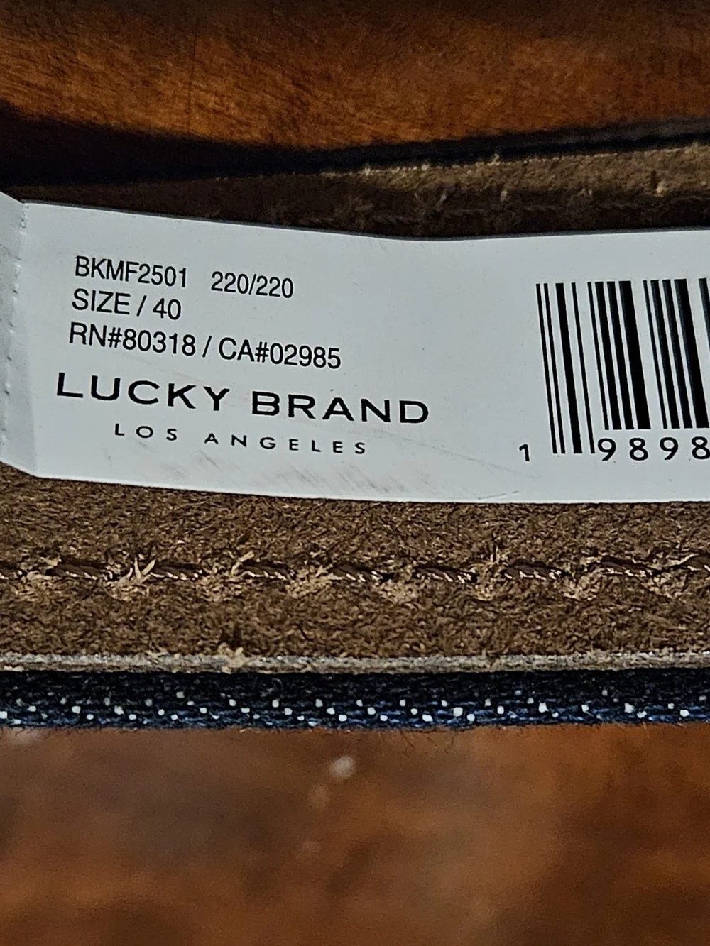 MWT Lucky Brand Women's Leather Denim Belt sz 40
